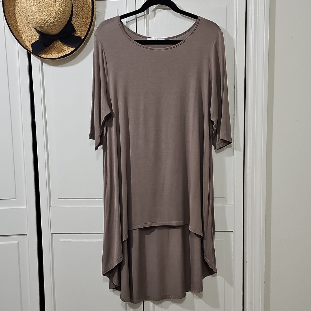Carly Jean Los Angeles Mocha High Low Dress